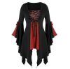 Adult Female Costumes to Hire - Medieval - Black & Red Top - 3XL